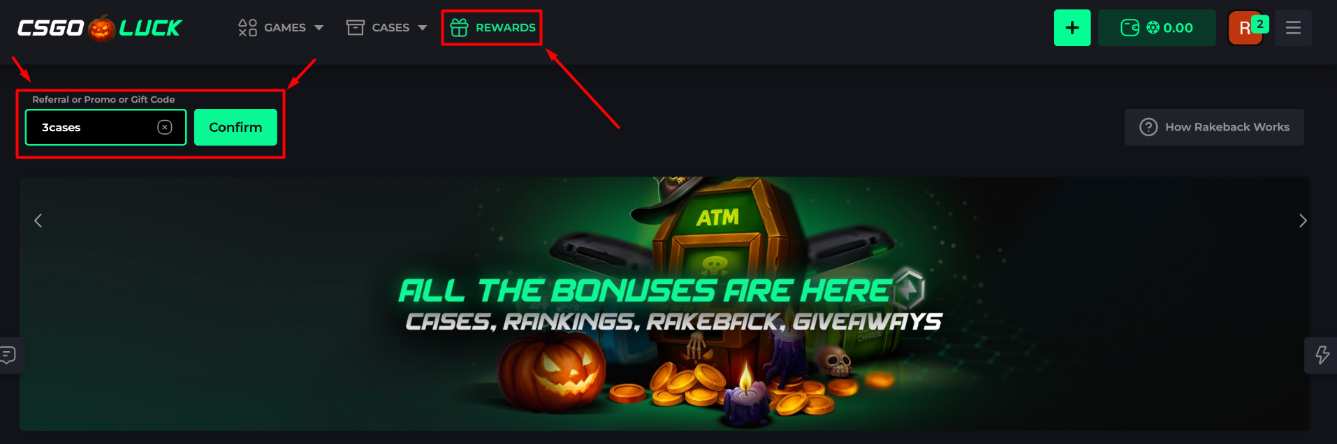 csgoluck activate promo code